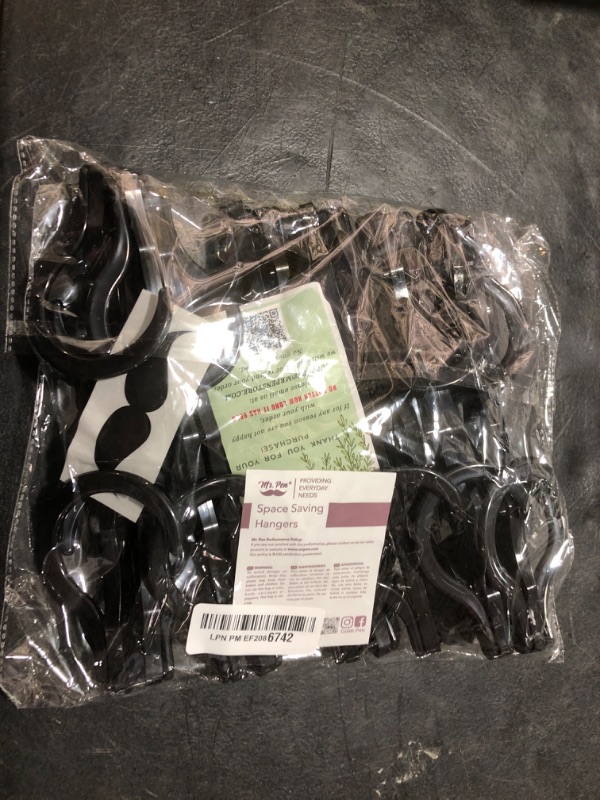 Photo 1 of Mr. Pen- Space Saving Hangers for Clothes, 12 pcs, Black, Plastic Multi Clothes Hangers Space Saving, 5 Slots, 360° Rotating Hooks