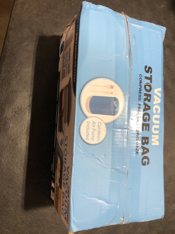 Photo 1 of 12 Pack Travel Vacuum Storage Bags with Portable Electric Pump, Vacuum Seal Space Saver Bags for Clothing, Vacuum Travel Bags for Luggage