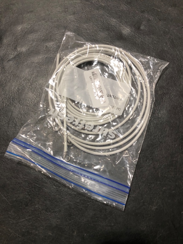 Photo 1 of Plastic Coated Window Curtain Wire, Picture Hanging Wire with 12 Pairs of Screw Eyes and Hooks