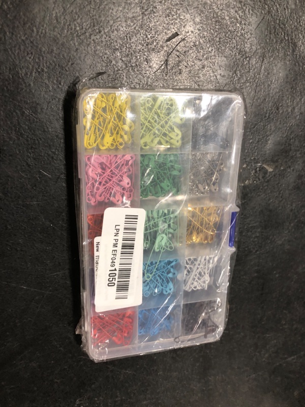 Photo 1 of 300 Pcs Colored Safety Pins for Clothes,32mm/1.26inch Small Safety Pins15 Colors Safety Pins Assorted with Storage Box Metal Knitting Stitch Markers for Sewing Crafts Scarf Tag Fixing