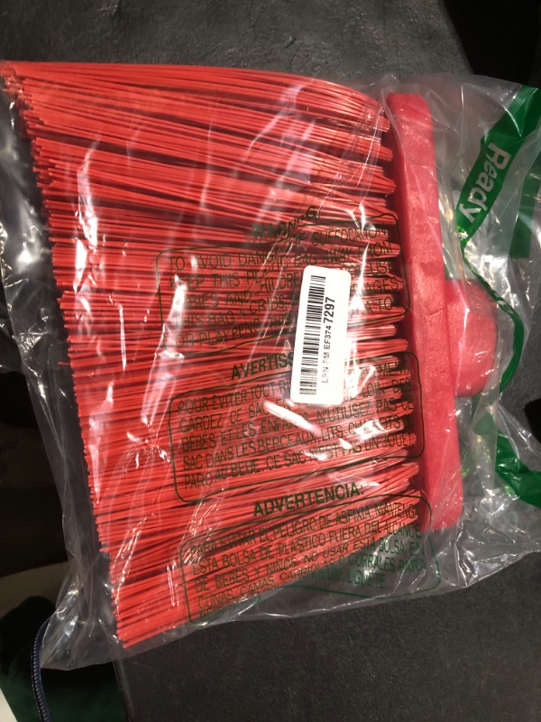 Photo 1 of SPARTA Plastic Broom Head, Angled, Un-Flagged for Large Debris Indoor, Outdoor, Home, Restaurant, Lobby, Office, 12 Inches, Red