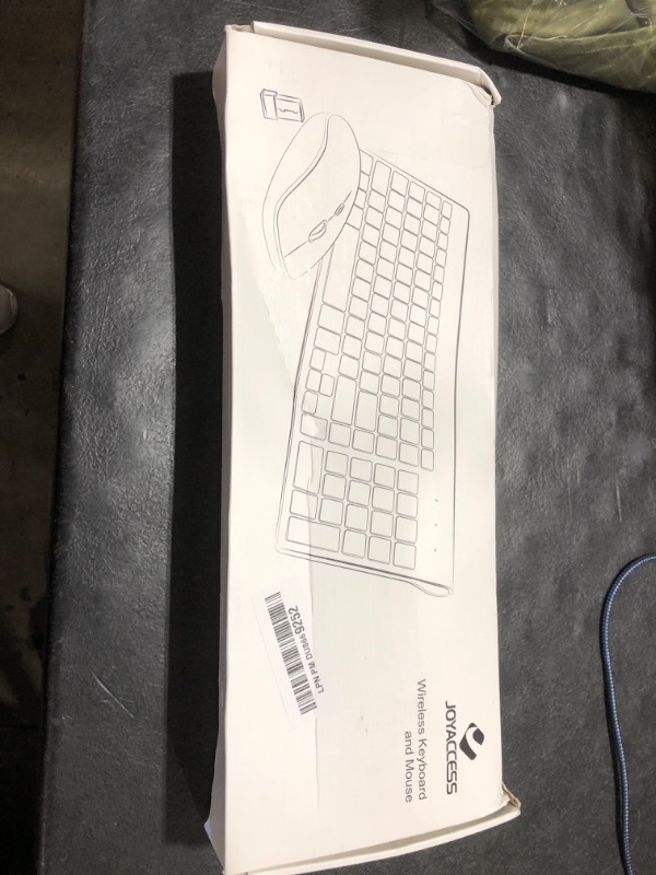 Photo 1 of J JOYACCESS Wireless Keyboard and Mouse Combo with 7 Backlit Options,Quiet Light Up Keys,Type-C Rechargeable,Sleep Mode-2.4G Slient Portable Cordless Combo for Laptop/PC/Computer/Mac(White+Sliver)
