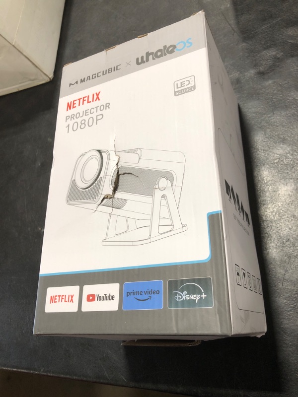 Photo 1 of [Netflix-Licensed] Magcubic Mini Projector with Wifi and Bluetooth, Built-in Android 13, Portable Smart 1080P Projector with 4K Support, Auto Keystone, Voice Control, HY320 NTV (Black)