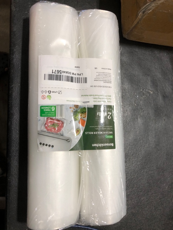 Photo 1 of Bonsenkitchen Vacuum Sealer Bags, 11" x 20' Rolls 2 Pack for Food Storage Saver, Bpa Free, Heavy Duty, Commercial Grade Textured Food Roll, Customized Size Bag for Sous Vide Cooking, VB3207