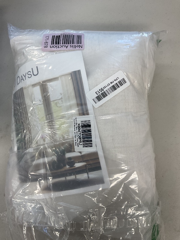 Photo 1 of DaysU Ivory Linen Curtains - 96 Inch Length, 2 Panel Sets for Living Room & Bedroom/Farmhouse, Semi Sheer Pleated, Rod Pocket, Light Filtering Privacy Added