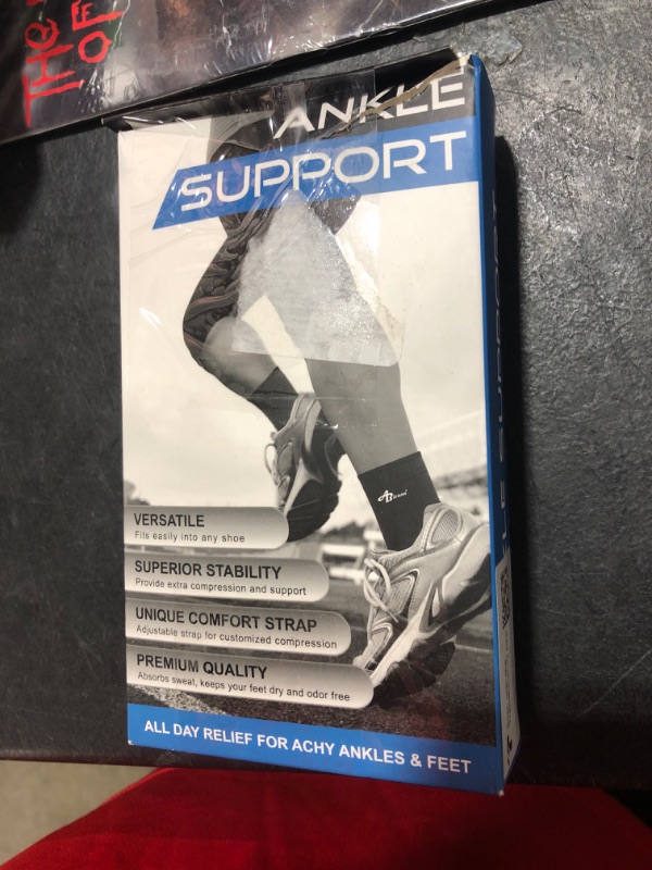 Photo 1 of ABIRAM Foot Sleeve (Pair) with Compression Wrap, Ankle Brace For Arch, Ankle Support, Football, Basketball, Volleyball, Running, For Sprained Foot, Tendonitis, Plantar Fasciitis