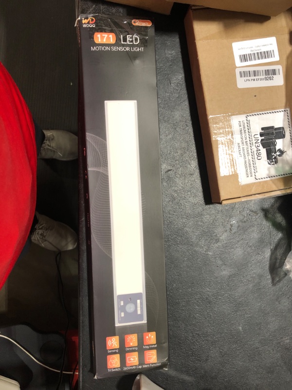 Photo 1 of WDQQ Under Cabinet Lights, 171 LED Motion Sensor Lights Indoor, 2600mAh Rechargeable Battery Closet Lights, 3 Color Temperature Under Counter Lighting for Kitchen, Stair and Hallway (2Pack, 16inch)