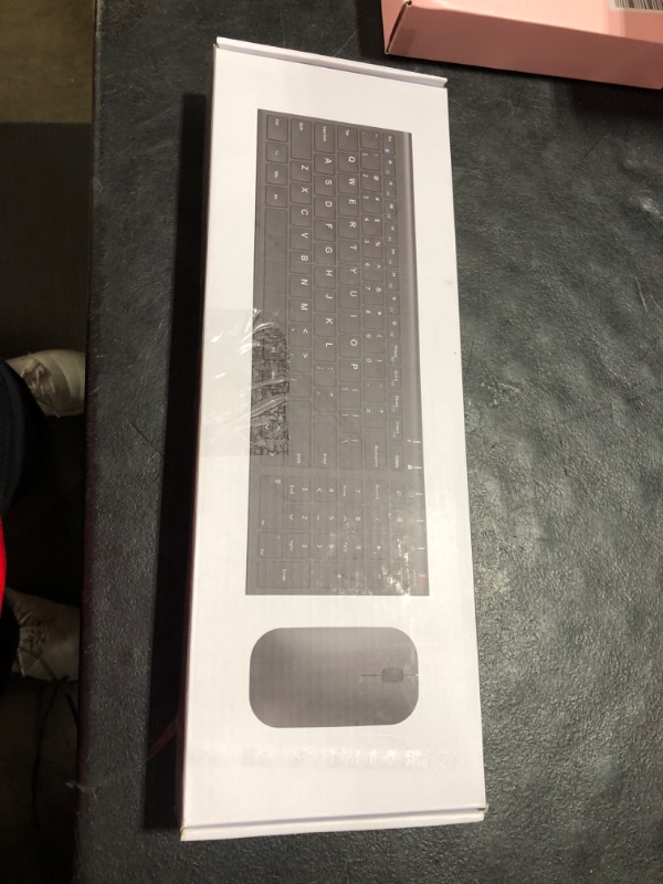 Photo 1 of seenda Rechargeable Wireless Keyboard and Mouse - Ultra-Thin Metal Keyboard with Low-Profile Keys, 2.4G Wireless Keyboard for Windows PC Laptop Computer - Black