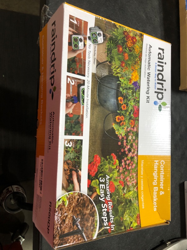 Photo 1 of Raindrip R560DP Automatic Drip Irrigation Watering Kit with Customizable Timer for Containers and Hanging Baskets, Waters up to 20 Plants, Includes 20 PC Drippers, Black