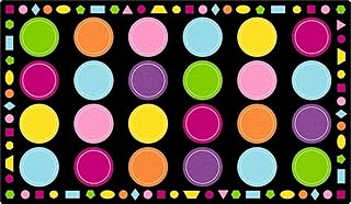 Photo 1 of boom kid carpetBooooom Jackson Classroom Rug Circle Time Colorful Classroom Carpet Elementary, Preschool Rug Cute Black Classroom Rug Suitable for Colorful Classroom Theme(8.5 x 6.5 ft, BC006-Circle-Lite)
