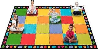 Photo 1 of Booooom Jackson Classroom Rug Circle Time Colorful Classroom Carpet Elementary, Preschool Rug Cute Black Classroom Rug Suitable for Colorful Classroom Theme(8.5 x 6.5 ft, BC006-Circle-Lite)
