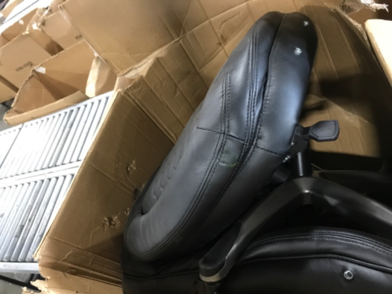 Photo 1 of Executive Office Chair-Ergonomic Computer Desk Chair, High Back Leather Chair with Padded Flip-up Arms, Swivel Home Office Chair Upgraded Caster-Black