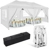 Photo 1 of HOTEEL 10x20 Pop up Canopy Tent, Protable Canopy Tent with 6 Sidewalls Waterproof Commercial Pop up Tent for Parties, Wedding, Camping, Courtyard with Carry Bag,White
