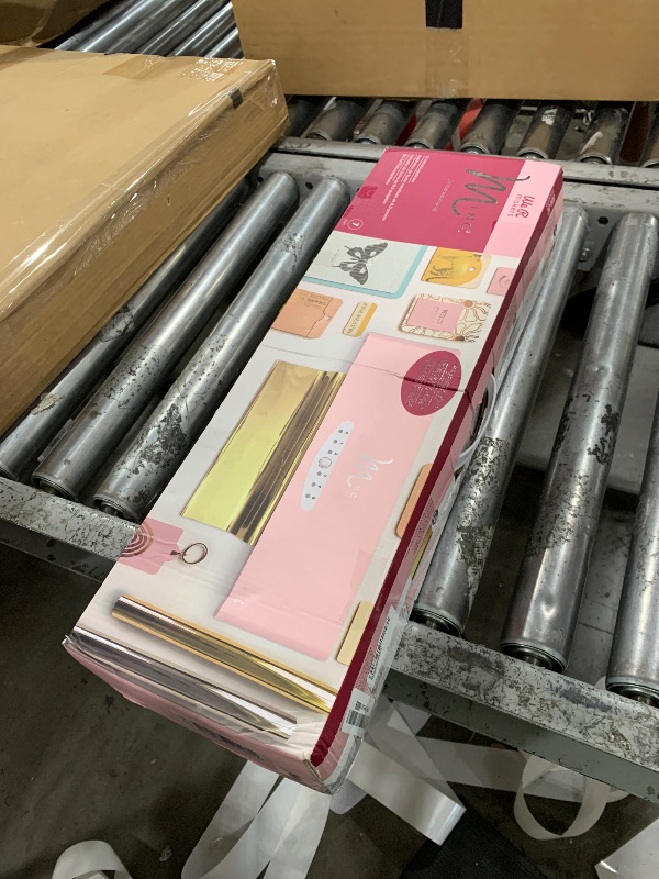 Photo 1 of American Crafts, Heidi Swapp, Minc Wheel Foiling Machine Laminator Applicator & Starter Kit,12 inch, Pink, Includes Transfer Folder, Gold Foil Sheet and 3 Tags, Make Cards, Invitations, and More