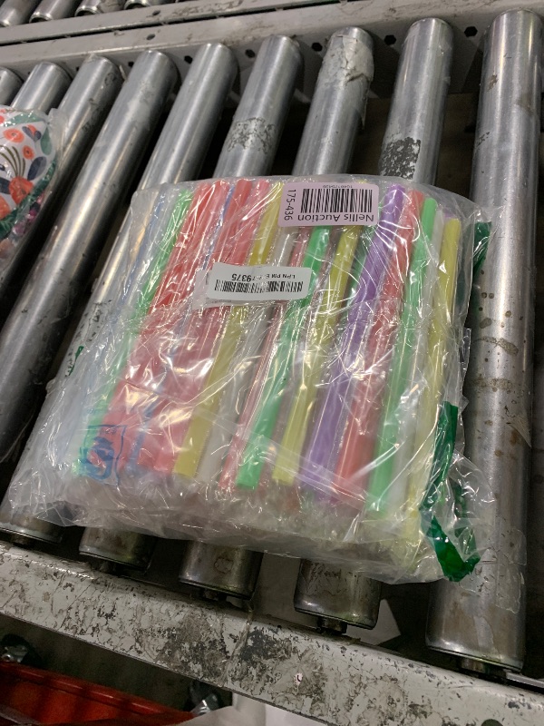 Photo 1 of [100 Pcs] Boba Smoothie Individually Wrapped Straws - Jumbo Large Plastic Disposable Bubble Tea Milkshake Colorful Drinking Straws(8.2" long and 0.43" Diameter)