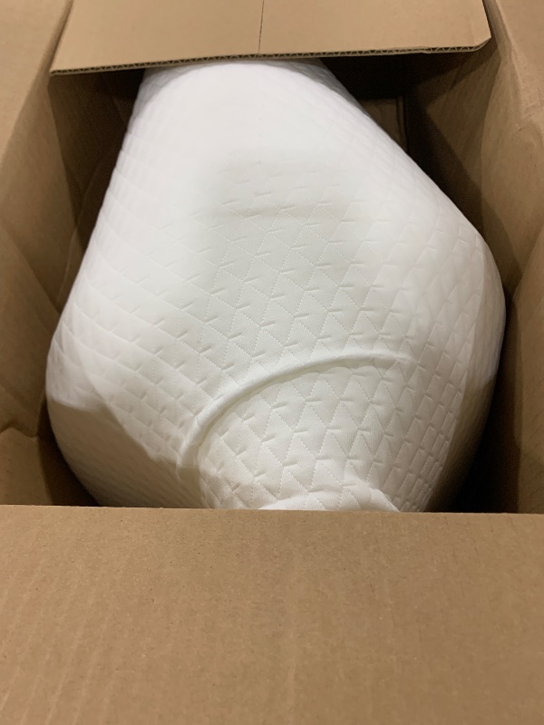 Photo 1 of Ruqmuis Knee Wedge Pillow, 8” Knee Pillow for Back Sleeping, Leg Pillow, Triangle Pillow for Knee Support, Bolster Pillow for Legs, Post Surgery Recovery, Back Hip Ankles Pain Relief, White/Grey