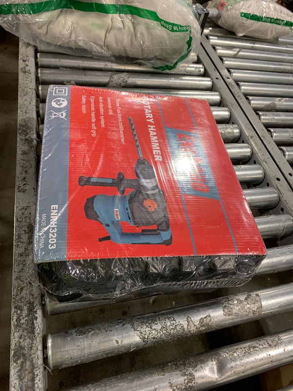 Photo 1 of ENEACRO 1-1/4 Inch SDS-Plus 12.5 Amp Heavy Duty Rotary Hammer Drill, Safety Clutch 3 Functions with Vibration Control Including Grease, Chisels and Drill Bits with Case
