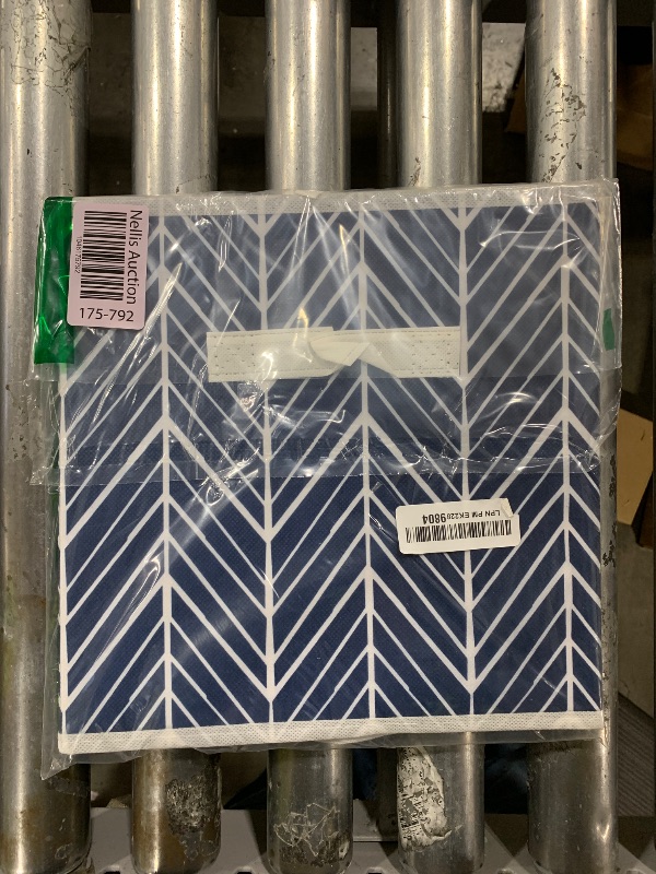 Photo 1 of DII Non Woven Storage Collection Polyester Herringbone Bin, Small Set of 2, Nautical Blue, 2 Piece
