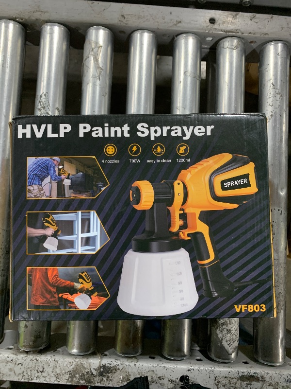 Photo 1 of VONFORN Paint Sprayer, 700W HVLP Spray Gun with Cleaning & Blowing Joints, 4 Nozzles and 3 Patterns, Easy to Clean, for Furniture, Cabinets, Fence, Walls, Door, Garden Chairs etc. VF803