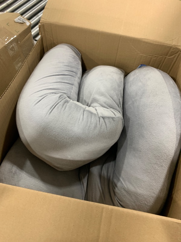 Photo 1 of Pharmedoc Pregnancy Pillows, U-Shape Full Body Pillow -Removable Cover Jumbo Size - Grey - Pregnancy Pillows for Sleeping - Body Pillows for Adults, Maternity Pillow and Pregnancy Must Haves