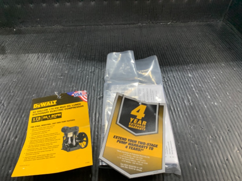 Photo 1 of DEWALT 80 GALLON 175 PSI MAX OIL LUBED STATIONARY ELECTRIC COMPRESSOR  