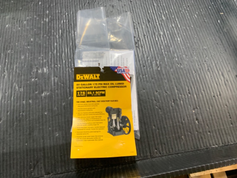 Photo 1 of DEWALT 80 GALLON 175 PSI MAX OIL LUBED STATIONARY ELECTRIC COMPRESSOR  