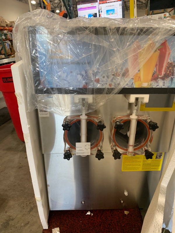Photo 1 of VEVOR Commercial Slushy Machine, 8L / 2.1 Gal Double Bowl Margarita Machine, 1155W Stainless Steel Margarita Smoothie Frozen Drink Maker, Slushie Machine for Party Cafes Restaurants Bars Home
