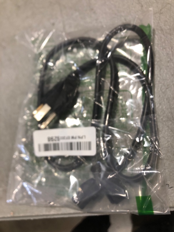 Photo 1 of Huanchain 3ft 2 Pack 3 Prong Power Cord for Computer TV Monitor AC PC LG LED LCD Smart 1080p HDTV, Power Cable for Samsung Dell Hp Asus Sony Toshiba Lenovo Acer Printer Laptop Charger Universal Cord