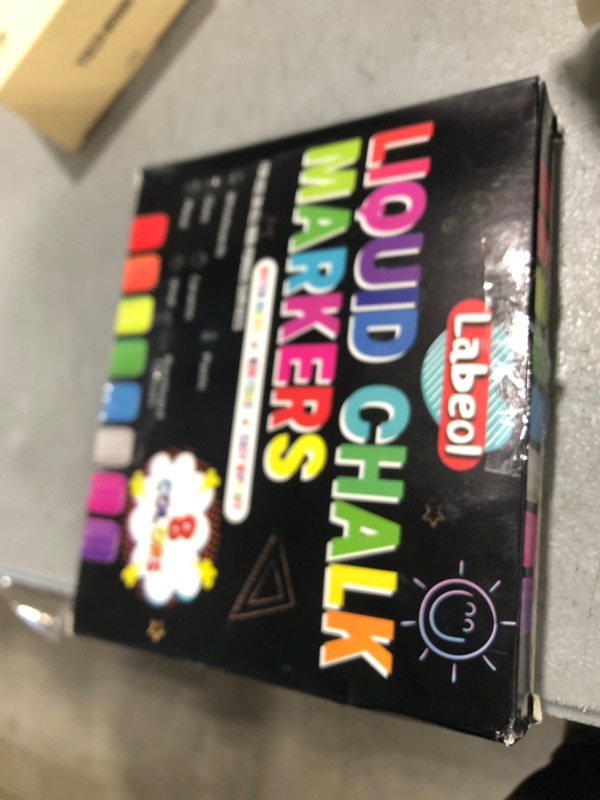 Photo 1 of Labeol 8 Colors 10mm Liquid Chalk Markers, 2-in-1 Nib Washable Jumbo Chalk Markers for Windows, Cars, Signs, Glass, White Boards and Mirrors