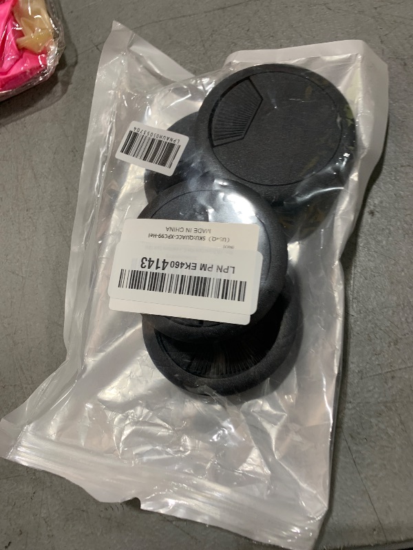 Photo 1 of Quacc 4 PCS Desk Cable Wire Grommet Table Cable Grommet Desk Cable Hole Cover Plastic Desk Grommet for Organize Office and Home Table Cable (Black)