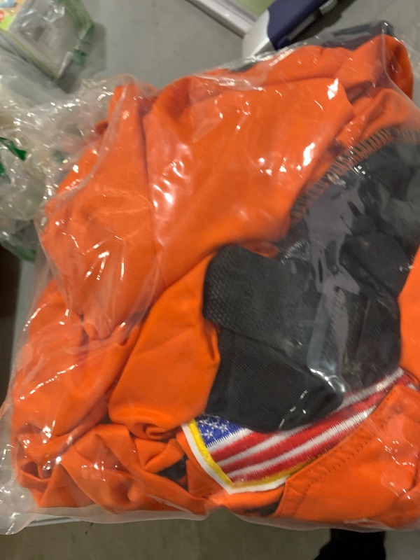 Photo 1 of SIZGAROOT Mens Astronaut Costume Adult Male Space Suit Costume for Men Halloween Party Dress Up (Orange, Medium)