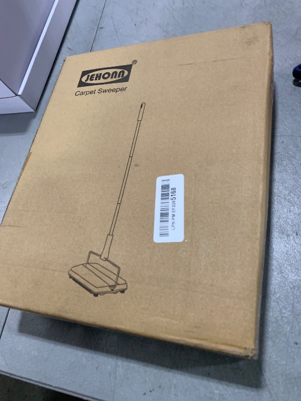 Photo 1 of JEHONN Carpet Floor Sweeper Manual with Horsehair, Non Electric Quite Rug Roller Brush Push for Cleaning Pet Hair, Loose Debris, Lint (Black)
