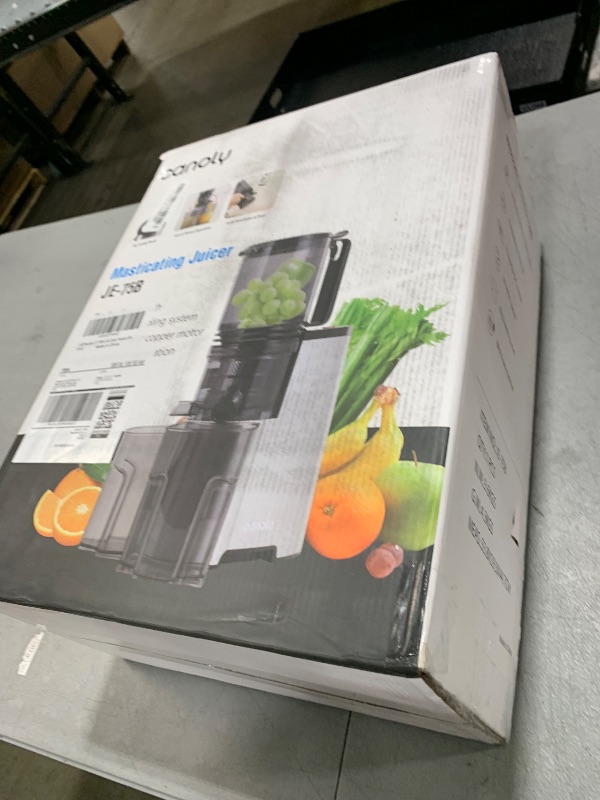 Photo 1 of Cold Press Juicer, 5.8" Wide Feed Chute Juice Extractor Machine with 400W, High Juice Yield, Slow Masticating Juicer for Whole Vegetables & Fruits, Metallic Silver