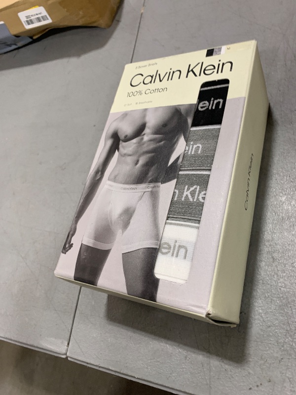 Photo 1 of Calvin Klein Men's Cotton Classics 5-pack Boxer Brief, 2 Black, 2 Heather Grey, 1 White, Medium