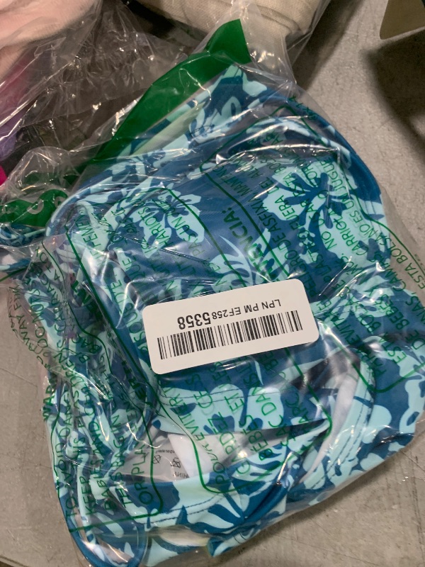 Photo 1 of Floerns Women's Floral Print Halter Neck Tankini Top Two Piece Bathing Swimsuit Blue Medium