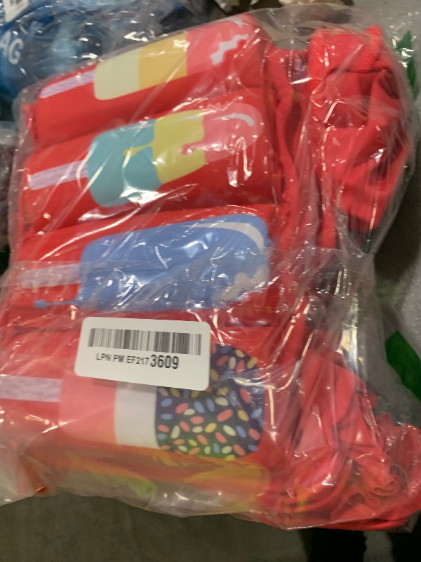 Photo 1 of Kids Baby Girls Float Suit Ice Cream Floatation Swimsuit with Adjustable Buoyancy Bathing Swimwear Toddler One Piece Swimming Suit Summer Swim Vest Jacket Ruffle Tutu Swim Dress Red Ice Cream 2-3T