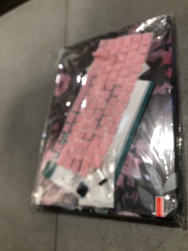 Photo 1 of CISSOOK Compatible with MacBook Air 15 inch Case 2025 2024 2023 Release Model A3241 A3114 A2941, Flower Plastic Hard Shell Case Black Cover for MacBook Air M2 M3 M4 15 inch - Pink Flowers