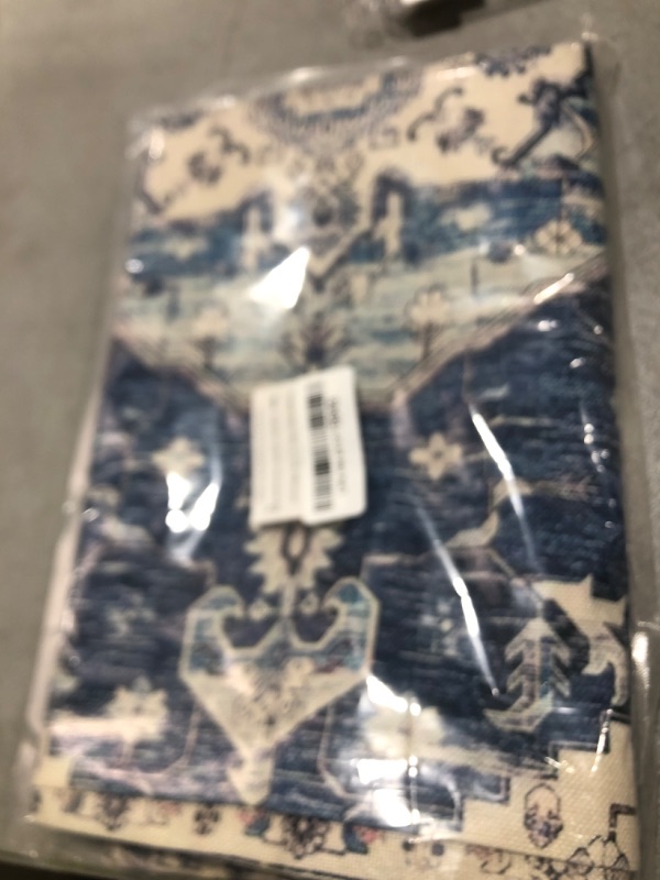 Photo 1 of Knagsfa Boho Pillow Covers 26"x26" Set of 2 Monaco Blue Bohemian Carpet Double Sided Pattern Linen Pillowcases Cushion Cover for Farmhouse Couch Sofa Bed Decorative, Only Pillowcase