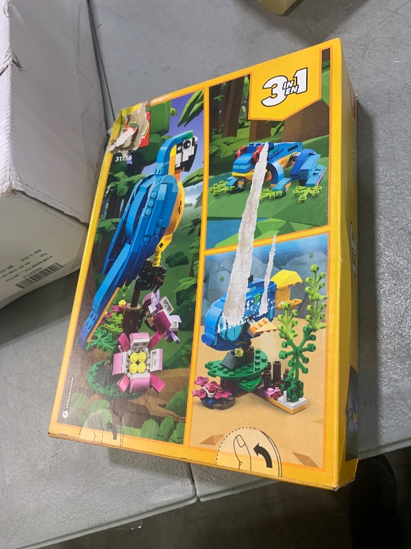 Photo 1 of LEGO Creator 3 in 1 Exotic Parrot Building Toy Set, Transforms to 3 Different Animal Figures - from Colorful Parrot, to Swimming Fish, to Cute Frog, Creative Toys for Kids Ages 7 and Up, 31136