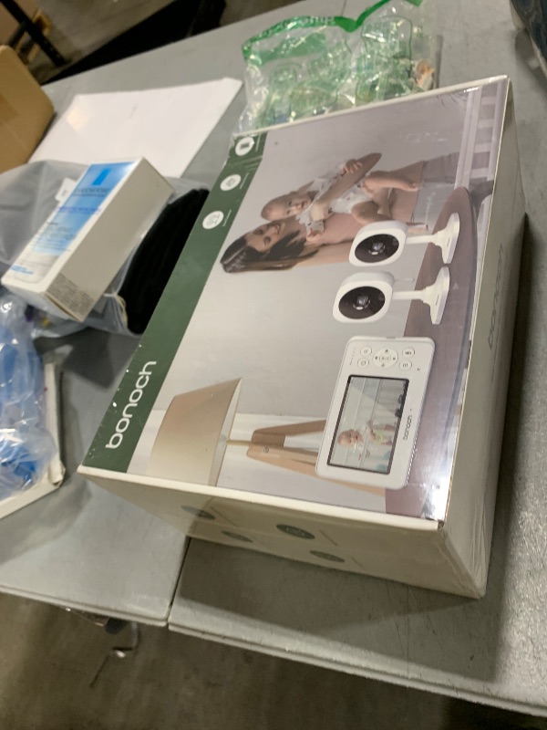 Photo 1 of bonoch 4.3" Baby Monitor with 2 Cameras, 720p Split Screen Monitor with Camera and Audio, 28hour Battery, Video Baby Monitor No WiFi, VOX Mode, 2 Way Audio, Auto Night Vision, 2X, 3X, 4X Zoom