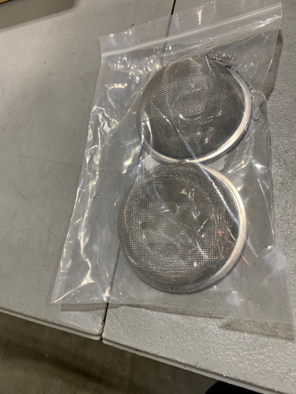 Photo 1 of Fu Store 2pcs Stainless Steel Mesh Tea Ball 3.5 inches Tea Strainers Teas Infuser Strainer Filters for Teas