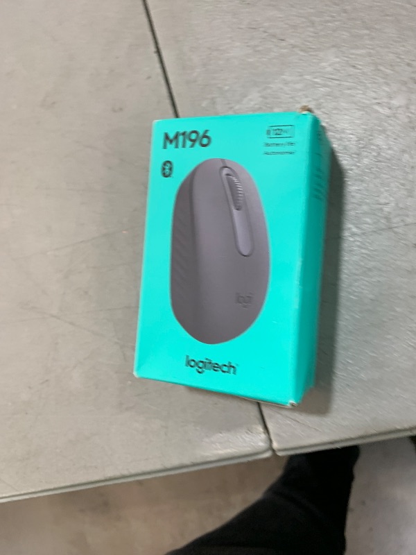 Photo 1 of Logitech M196 Bluetooth Wireless Mouse, Compact and Portable Mouse for Laptops, Tablets and More, 12-Month Battery, Smooth Tracking, Compatible with PC and Mac, Windows and macOS - Graphite