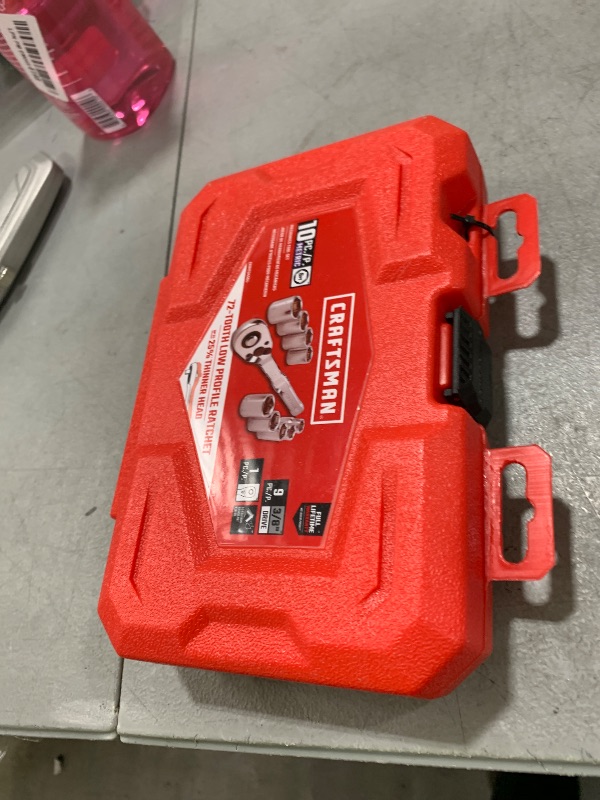 Photo 1 of CRAFTSMAN Mechanics Tool Set, Metric, 3/8 Inch Drive, 10 Piece (CMMT34564)