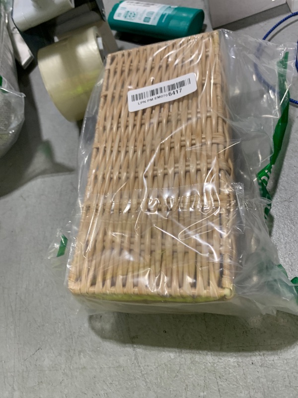 Photo 1 of Ayiaren Wicker Flatware Silverware Caddy Cutlery Holder Kitchen Silverware Organizer Storage for Countertop Small Utensil Holders Party Table Spoon Knives Fork Holder Flatware Utensils Caddy Basket