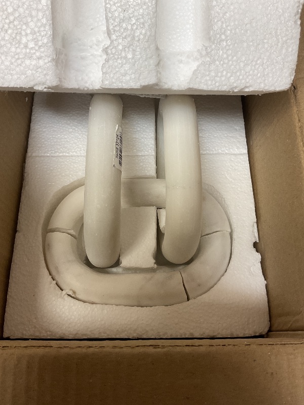 Photo 1 of SEE NOTES.PICTURE ....Deco 79 Marble Chain Handmade Decorative Sculpture Geometric 3 Link Home Decor Statue, Accent Figurine 13" x 4" x 3", White
