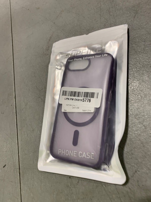 Photo 1 of SUPFINE Magnetic for iPhone 16e Case 2025 (Compatible with MagSafe)(Military Grade Drop Protection) Slim Translucent Matte Shockproof with Anti-Fingerprint Phone Case,Dark Purple