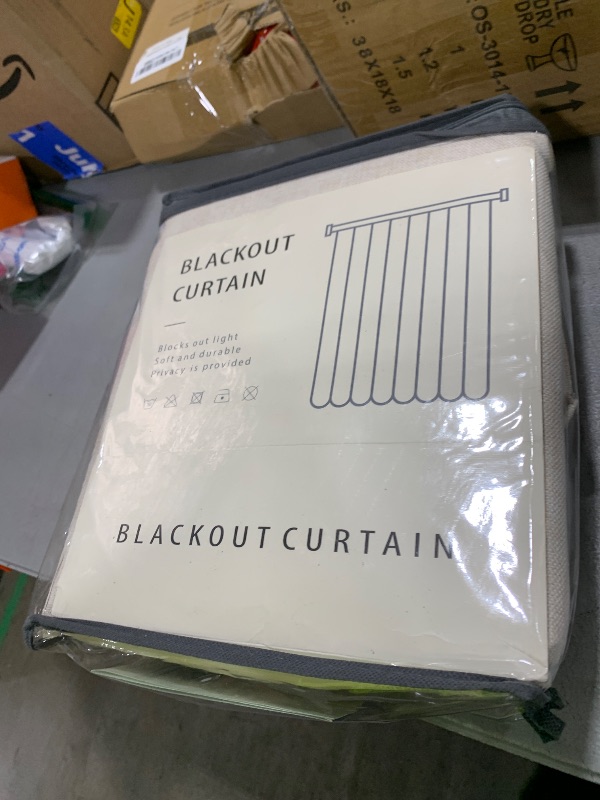 Photo 1 of 100% Blackout Shield Linen Blackout Curtains for Bedroom 96 Inches Long, Back Tab/Rod Pocket Living Room Drapes, Thermal Insulated Blackout Curtains 2 Panels Set, 50" W x 96" L,Cream