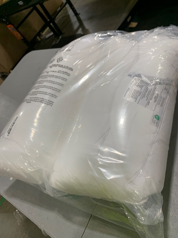 Photo 1 of Amazon Basics Down Alternative Pillow for Back Side Sleepers, Medium Density, Standard Size, 26" x 20", 2-Pack, White