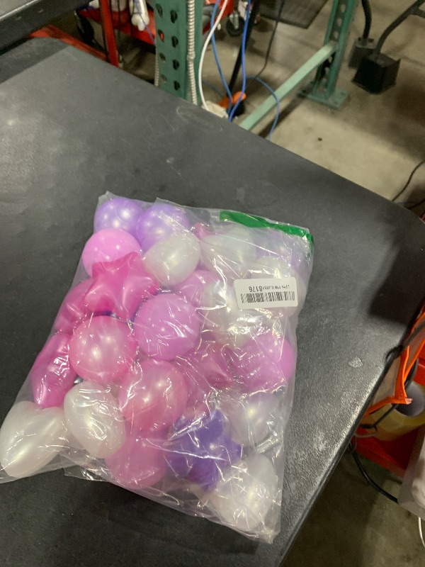 Photo 1 of GOGOSO Ball Pits Balls Toddlers 50 100 200 500 Plastics Shape Ball Non-Phthalate Non-BPA Non-Toxic 2.2-Inch Crush Proof Play Balls,Pearl Pink+Pearl Light Pink+ Purple;Star+Heart Balls, 50 Balls