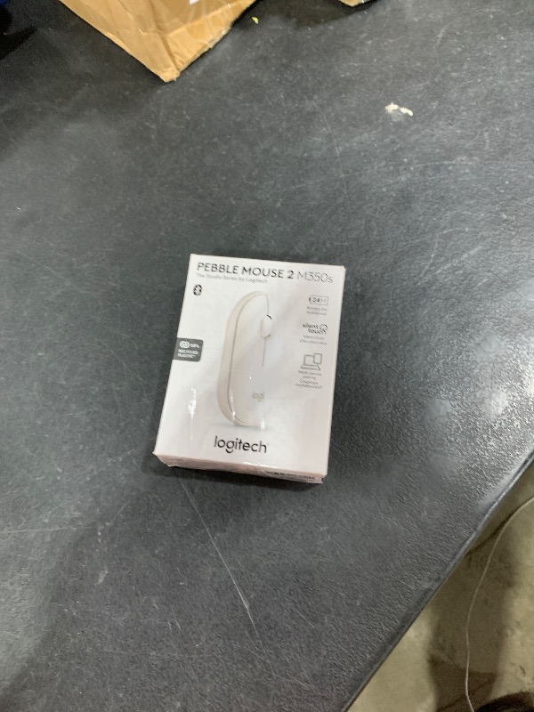 Photo 1 of Logitech Pebble Mouse 2 M350s Slim Bluetooth Wireless Mouse, Portable, Lightweight, Customizable Button, Quiet Clicks, Easy-Switch for Windows, macOS, iPadOS, Android, Chrome OS - Tonal White